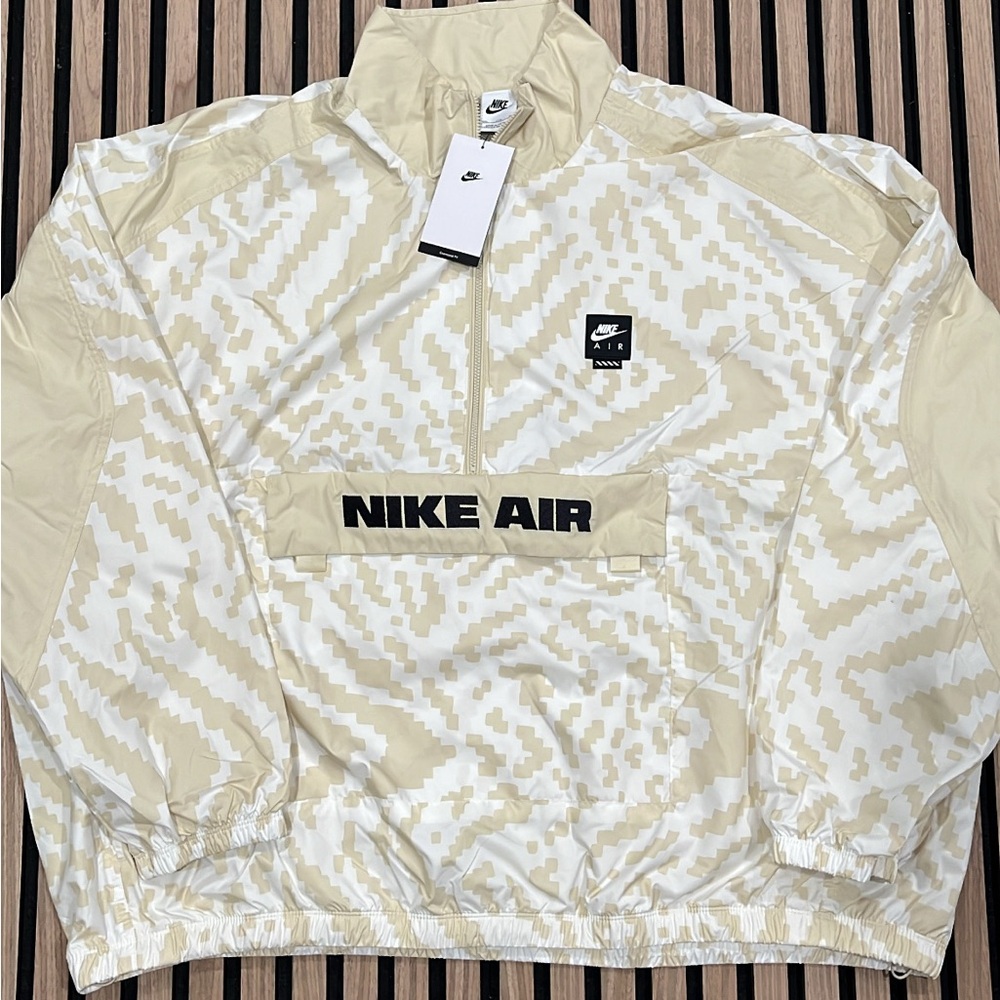 Nike Air Men's Half-Zip Woven Pullover Jacket Light Khaki Size XXL HV0878-133